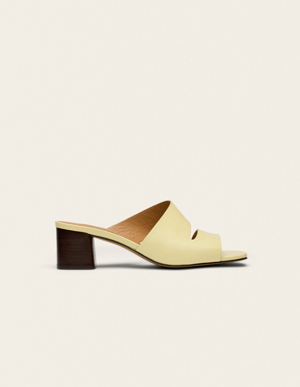 Mules Fika - Cuir jaune pastel - 1