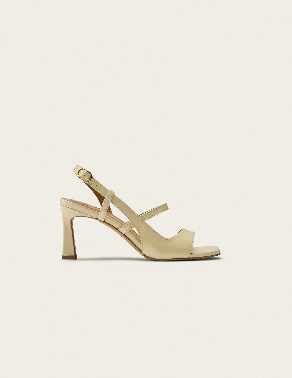 Sandales à talons Casta - Cuir plissé écru - 1