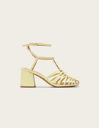 Sandales à talons Ciana - Cuir jaune pastel - 2
