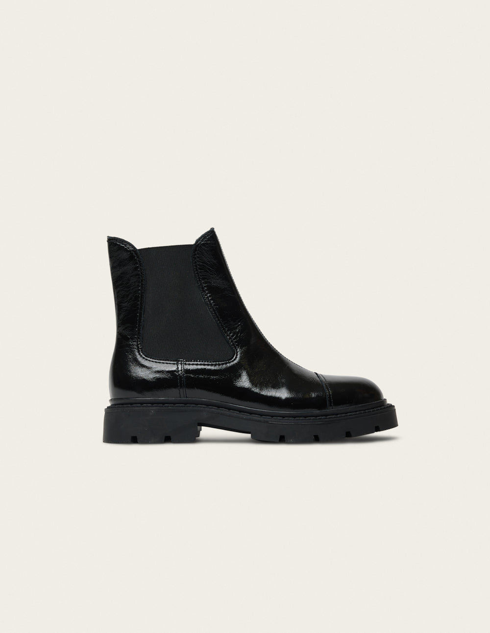 Bottines Kari - Cuir plissé verni noir - 2