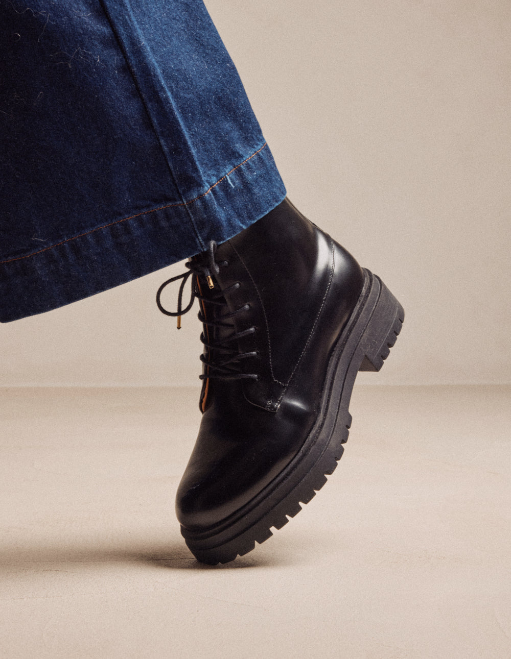 Bottines à lacets Bérénice - Cuir box noir - 2
