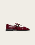 Ballerines Sora - Cuir plissé verni bordeaux - 1
