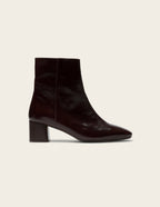 Bottines à talons Volma - Cuir plissé verni chocolat - 2